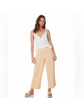 Zulu & Zephyr distinct pants surf beach wide leg striped orange vacation sz 6